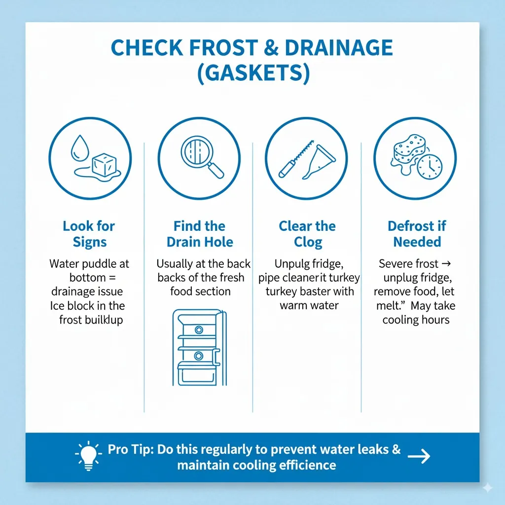 Assess for Frost Buildup and Drainage Issues