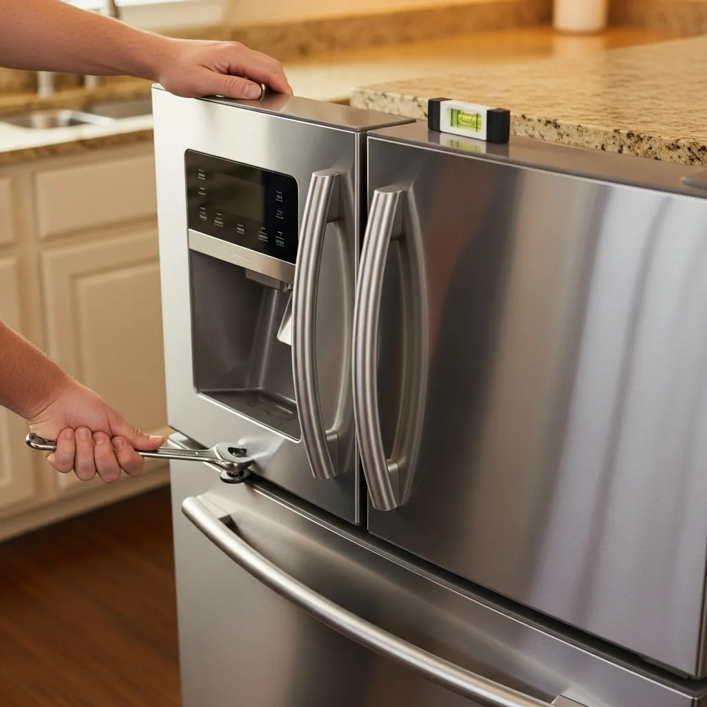 How to level a double door refrigerator