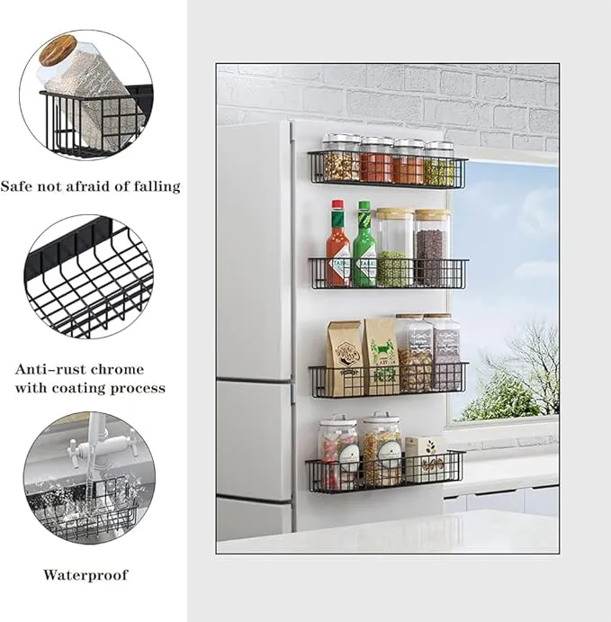Versatile 4-Tier Magnetic Spice Rack