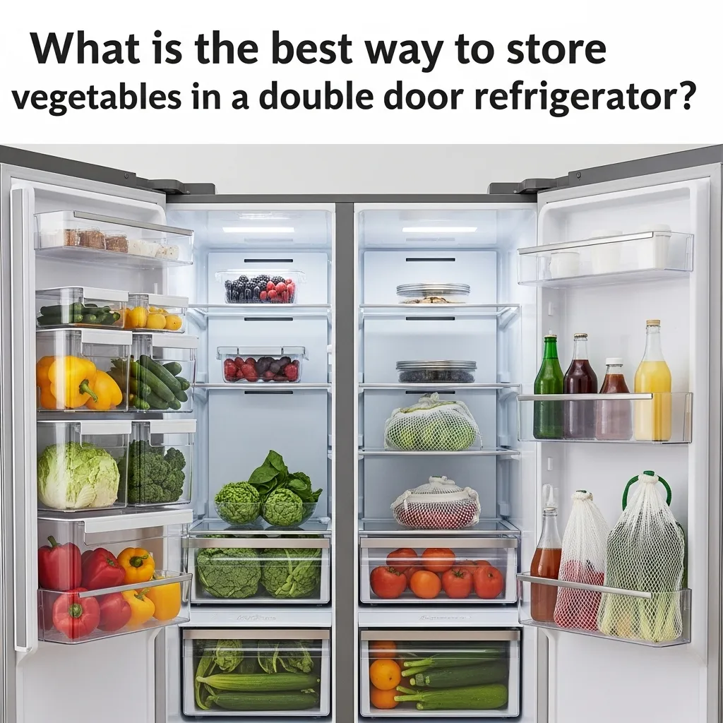 What is the best way to store vegetables in a double door refrigerator