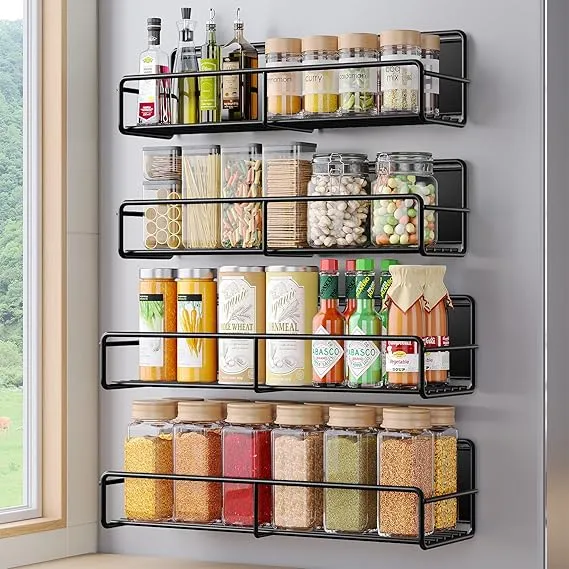 Mystozer 4-Pack Magnetic Spice Rack for Refrigerator