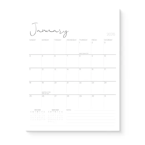 Karto Magnetic Calendar for Refrigerator 2026 - Vertical 8.5x11 inch January 2026 to June 2027 - Versatile and Easy Planning with Aesthetic Fridge Calendar Magnet - Cursive