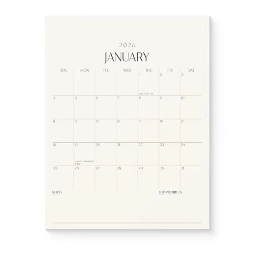 Karto Magnetic Calendar for Refrigerator 2026 - Vertical 8.5x11 inch January 2026 to June 2027 - Versatile and Easy Planning with Aesthetic Fridge Calendar Magnet - Beige