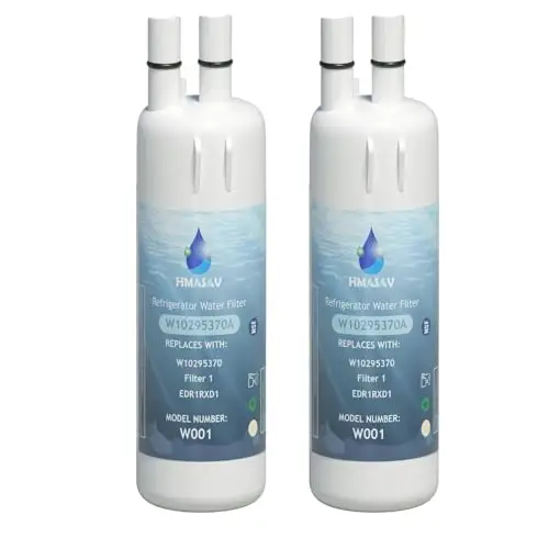 HMASAV W10295370A Water Filter Replacement, Compatible with Everydrop Filter 1, Whirlpool EDR1RXD1, EDR1RXD1B, W10295370, WHR1RXD1, KAD1RXD1, P4RFKB2, P8RFWB2L, 46-9930, 46-9081 2PACK