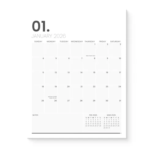 Karto Magnetic Calendar for Refrigerator 2026 - Vertical 8.5x11 inch January 2026 to June 2027 - Versatile and Easy Planning with Aesthetic Fridge Calendar Magnet - Minimalist