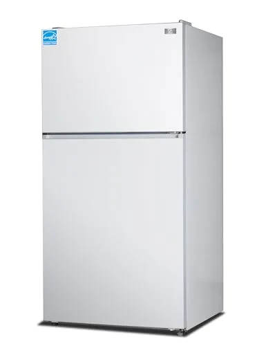 BLACK+DECKER 24 Cu. Ft. Top Mount Refrigerator with Ice Maker, 2-Door Refrigerator with Top Freezer, Freezer with Icemaker and Adjustable Temperature Control, ENERGY STAR, BR2400JIMW, White