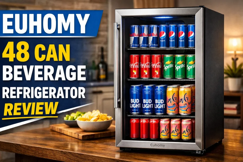 EUHOMY 48 Can Beverage Refrigerator Review