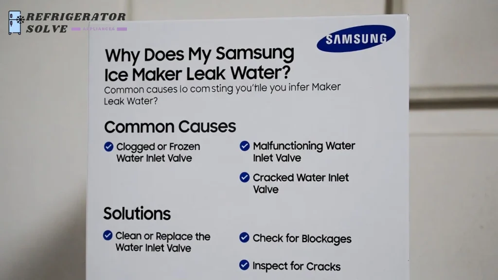 Why Does My Samsung Ice Maker Leak Water