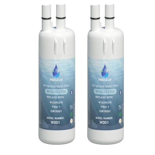 HMASAV W10295370A Water Filter Replacement, Compatible with Everydrop Filter 1, Whirlpool EDR1RXD1, EDR1RXD1B, W10295370, WHR1RXD1, KAD1RXD1, P4RFKB2, P8RFWB2L, 46-9930, 46-9081 2PACK