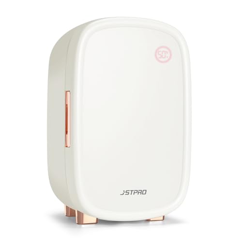 JSTPRO Skincare Fridge 12 Liter, Beauty Fridge for Comestic storage 10°C/50°F + Intelligent Constant Temperature Control Mini Refrigerator, White Compact Cosmetics Refrigerator for Makeup Lipstick