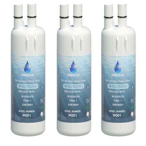 HMASAV W10295370A Water Filter Replacement, Compatible with Whirlpool EDR1RXD1, Everydrop Filter 1, EDR1RXD1B, W10295370, WHR1RXD1, KAD1RXD1, P4RFKB2, P8RFWB2L, 46-9930, 46-9081 3PACK