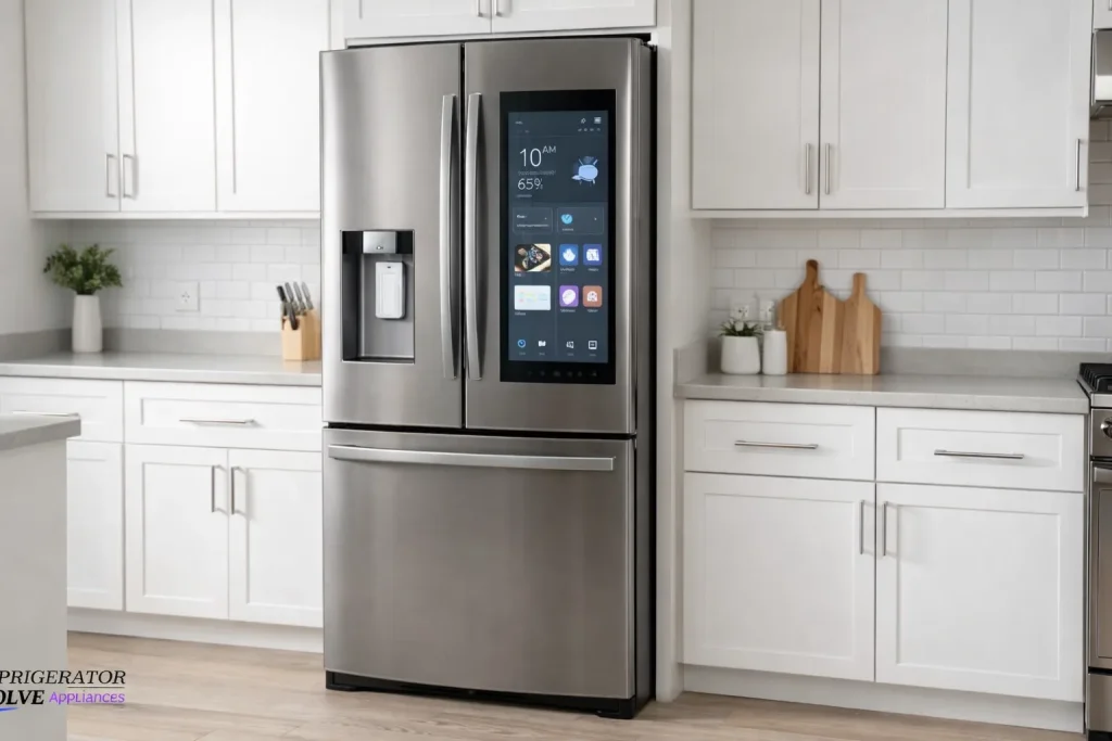 Modern kitchen with smart refrigerator
