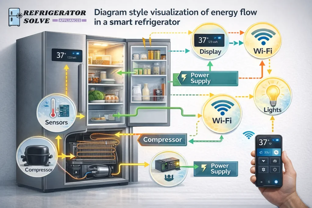Energy flow in a smart refrigerator
