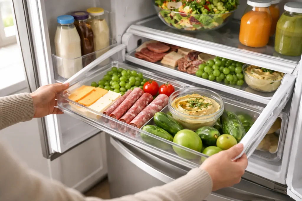 Fresh spread on a kitchen tray