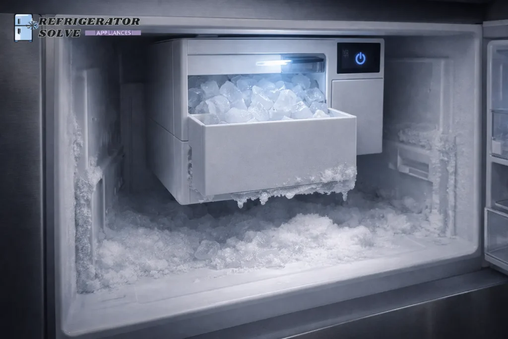 Ice buildup in smart freezer compartment