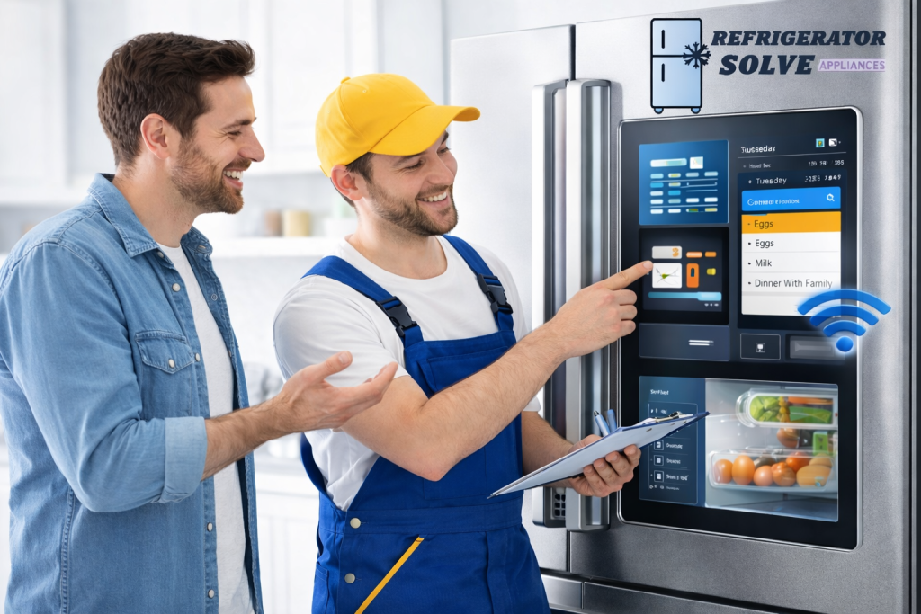 Inspecting the smart fridge together