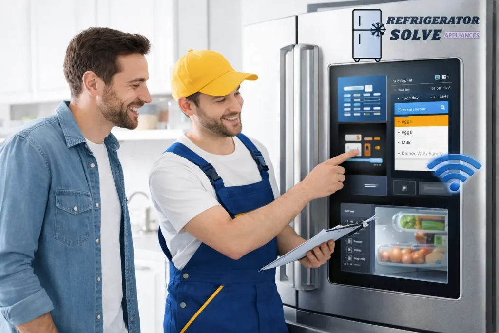 Inspecting the smart fridge together