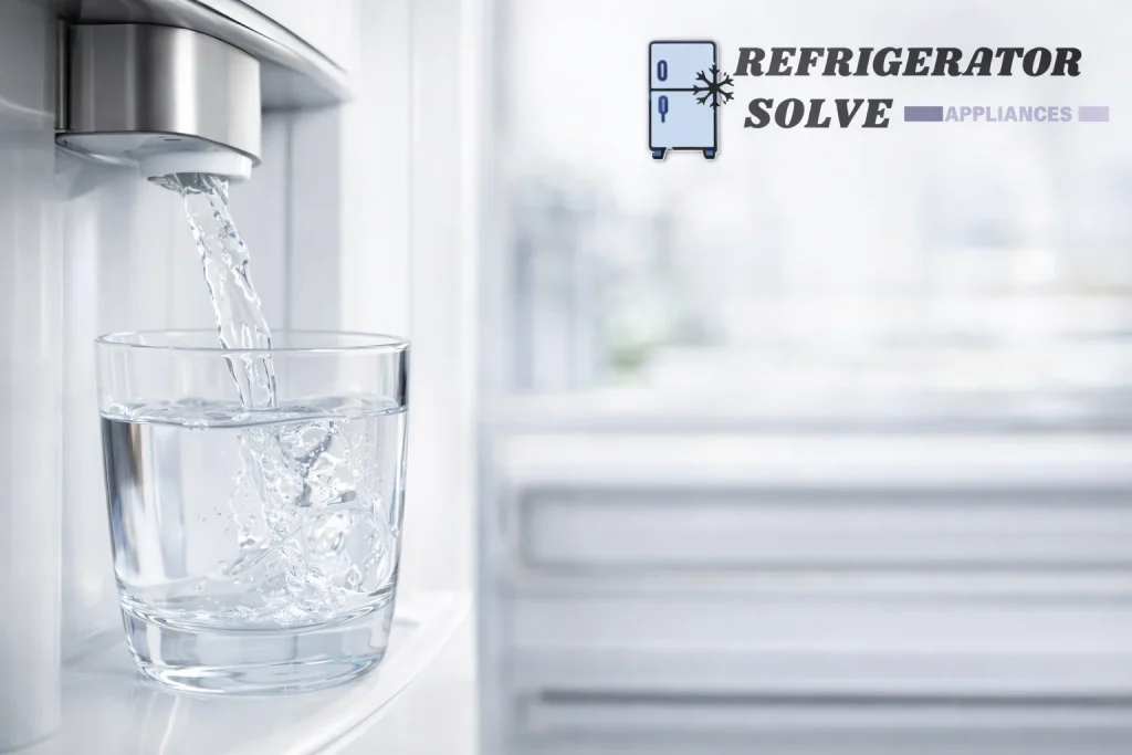 Refreshing water from the fridge dispenser