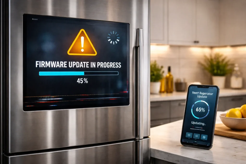 Smart fridge update in progress