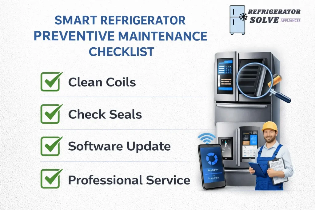 Smart refrigerator maintenance infographic