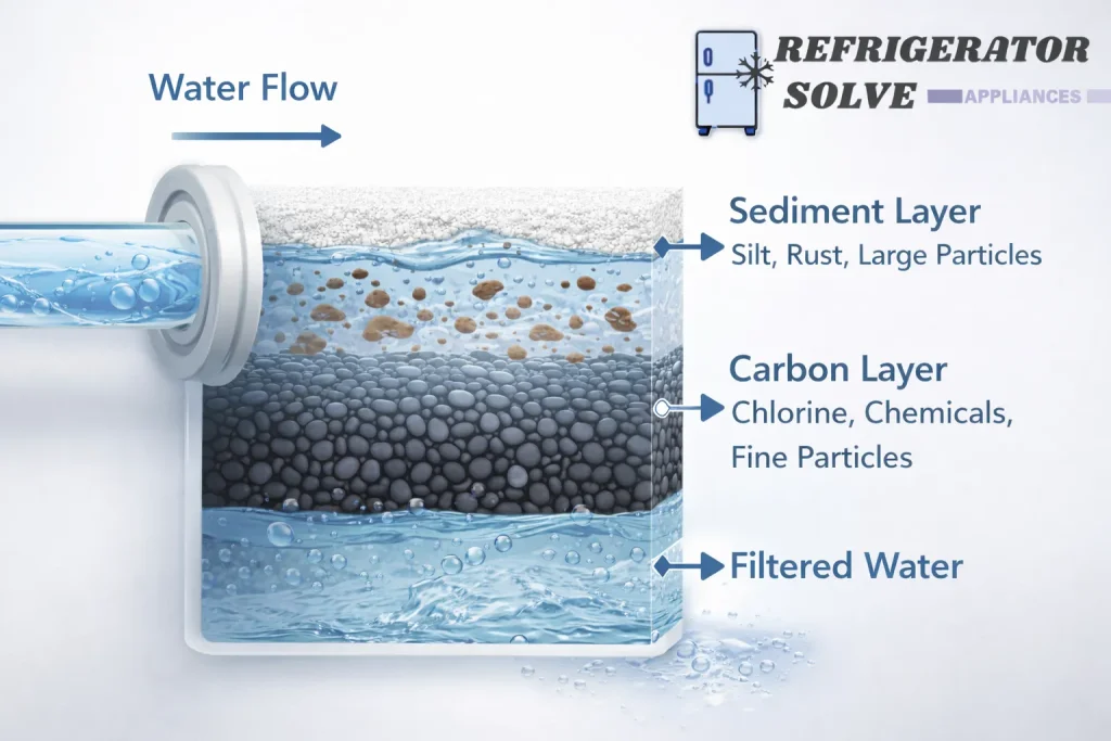 Water filtration infographic for refrigerators
