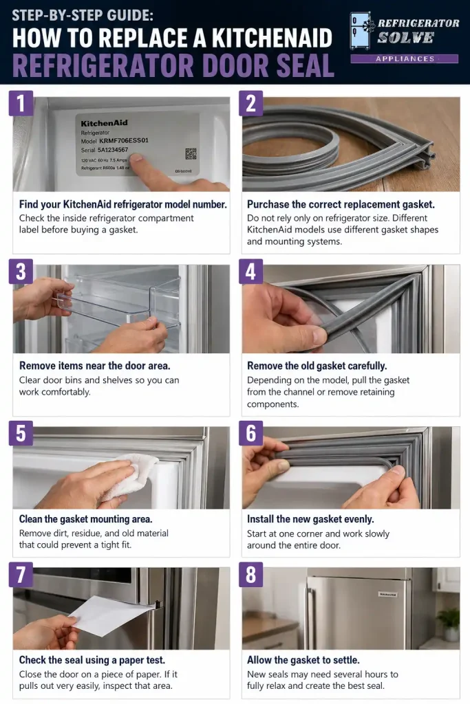 How to replace a KitchenAid door seal