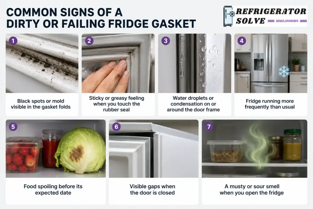 Signs of a failing fridge gasket

