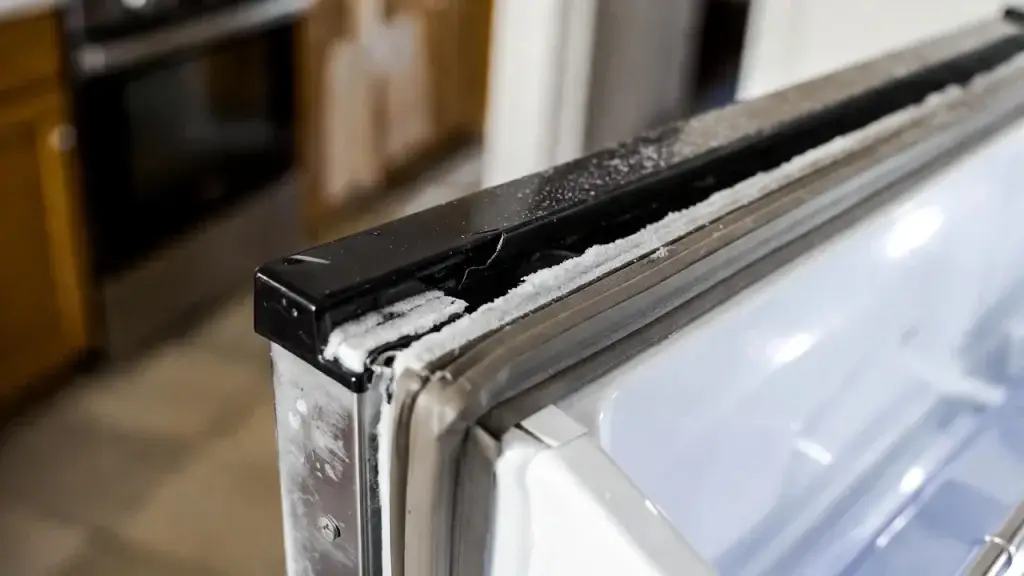 a damaged refrigerator gasket causing air leakage