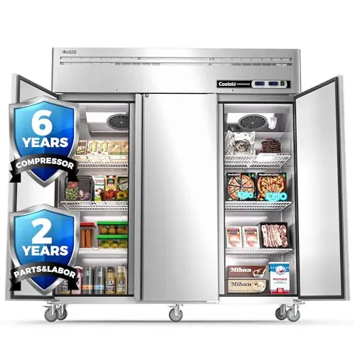 Coolski dual compressor commercial refrigerator freezer combo