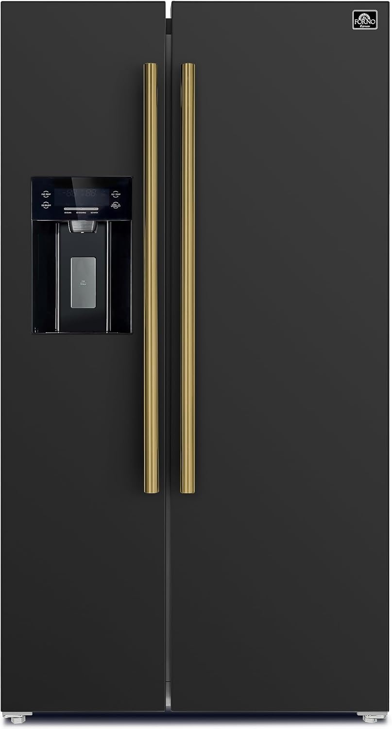 Forno Salerno 36-Inch Black Side-by-Side Refrigerator