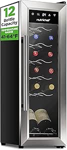 NutriChef 12 Bottle Slim Wine Refrigerator