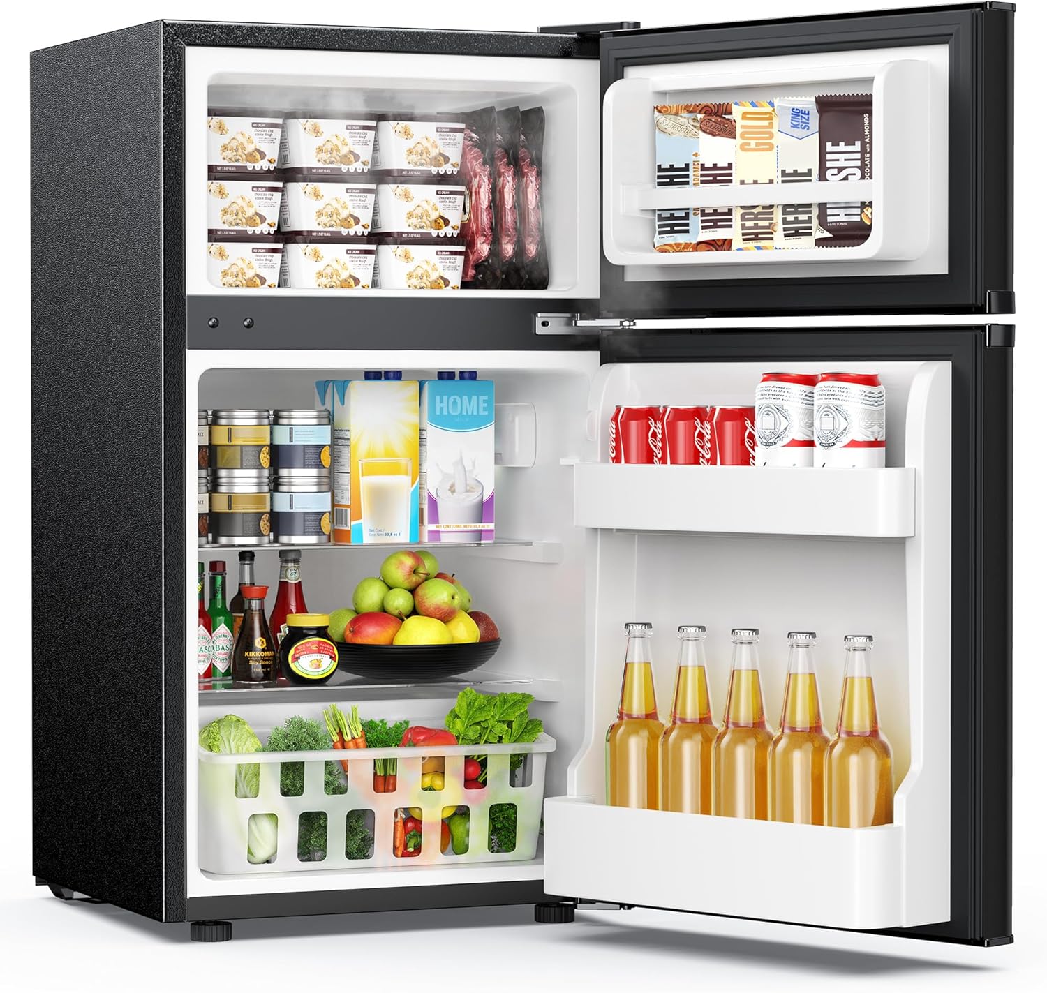 EUHOMY 3.2 Cu.Ft Mini Fridge With Freezer