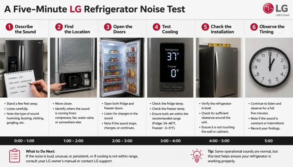 A Five-Minute LG Refrigerator Noise Test