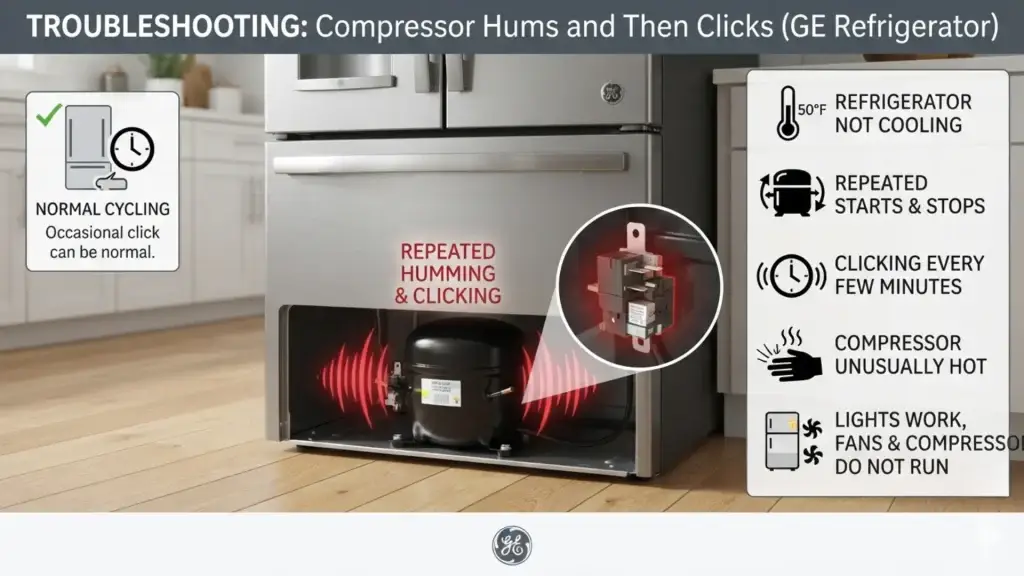 Compressor Hums and Then Clicks