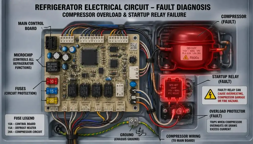 Compressor Overload Startup Relay Failure