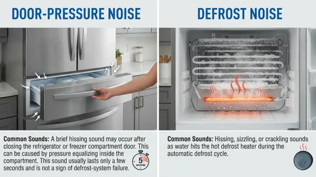 Defrost Noise vs Door-Pressure Noise