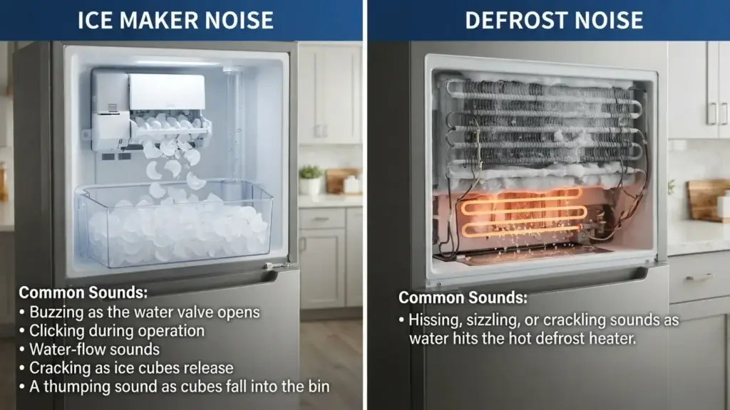 Defrost Noise vs Ice Maker Noise