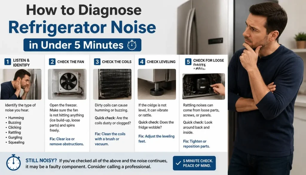 How to Diagnose Refrigerator Noise in Under 5 Minutes