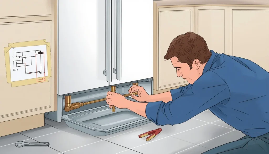 Secure the Drain Pan and Water Lines