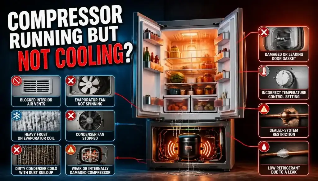 Why Is the Compressor Running but the Refrigerator Is Not Cooling