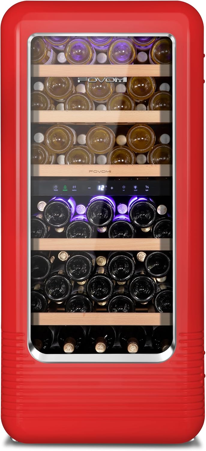 FOVOMI 91-Bottle Dual Zone Wine Refrigerator