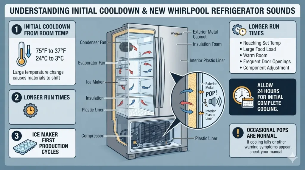 A New Whirlpool Refrigerator Cooling Down