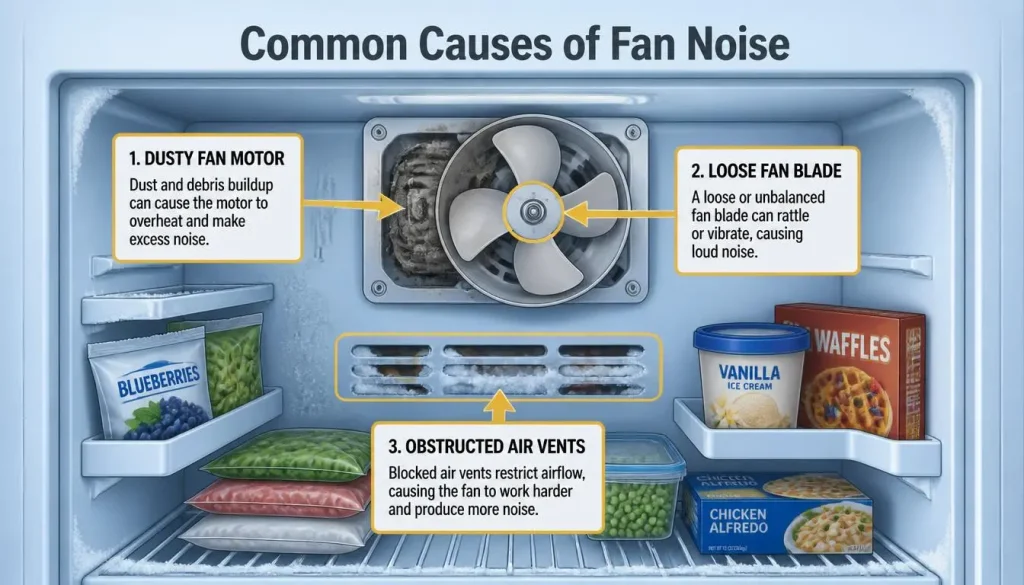 Common Causes of Fan Noise in the Freezer Compartment