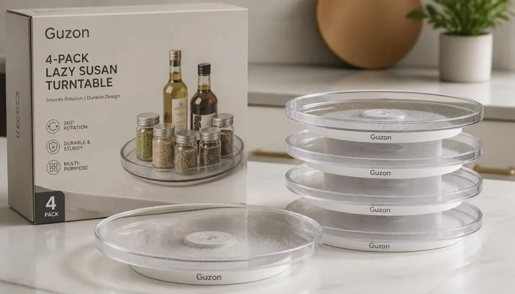 Guzon 4-Pack Lazy Susan Turntable