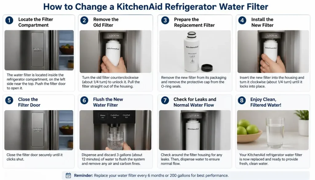 How to Change a KitchenAid Refrigerator Water Filter