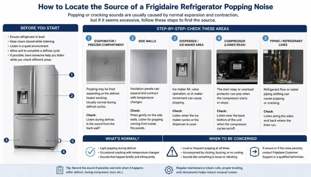 How to Locate the Source of a Frigidaire Refrigerator Popping Noise