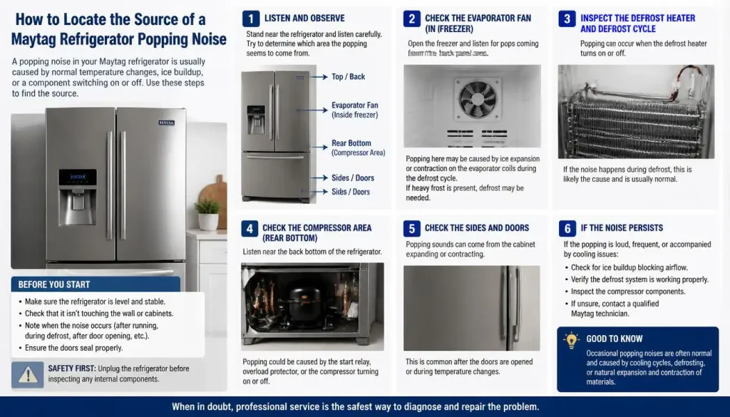 How to Locate the Source of a Maytag Refrigerator Popping Noise