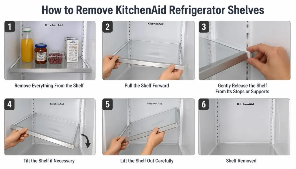 How to Remove KitchenAid Refrigerator Shelves