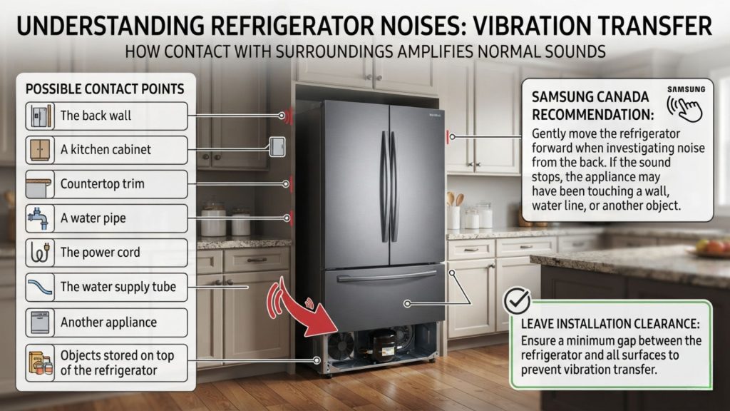 The Refrigerator Is Touching a Wall or Cabinet