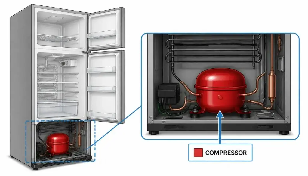 Where Is the Refrigerator Compressor Located